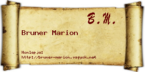 Bruner Marion névjegykártya